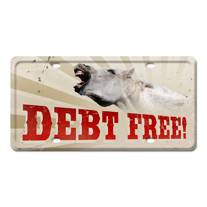 Debt Free Vintage Sign, Home & Garden, Metal Sign, Wall Art, 6 X 12 Inches