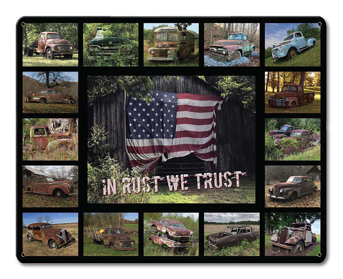 Rusty Cars, Home & Garden, Metal Sign, Wall Art, 15 X 12 Inches