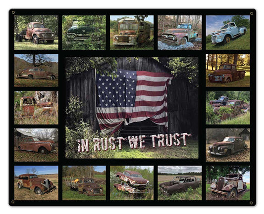 Rusty Cars, Home & Garden, Metal Sign, Wall Art, 30 X 24 Inches