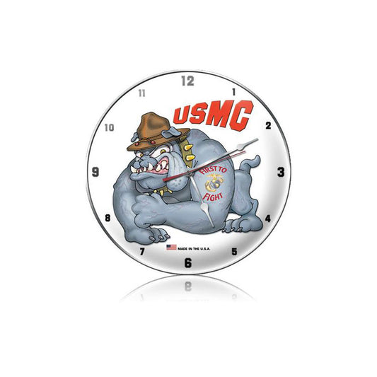 USMC FIRST TO FIGHT, Military, Metal Sign, Wall Art, 14 X 14 Inches