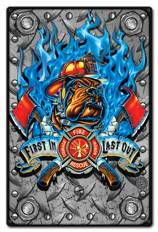 First In Last Out Vintage Sign, Humor, Metal Sign, Wall Art, 12 X 18 Inches