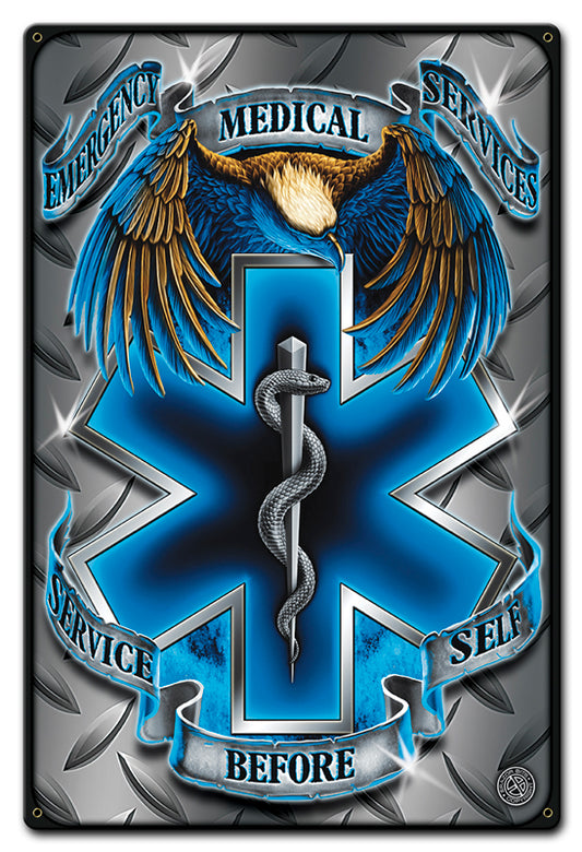 Emergency Medical Vintage Sign, Humor, Metal Sign, Wall Art, 12 X 18 Inches