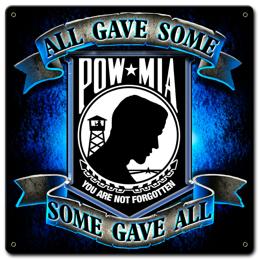 Pow Mia Vintage Sign, Humor, Metal Sign, Wall Art, 12 X 12 Inches