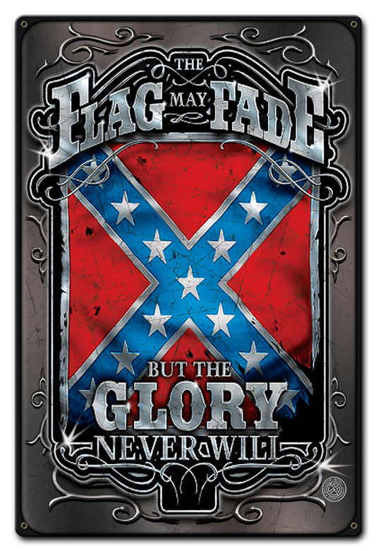 Flag May Fade Vintage Sign, Humor, Metal Sign, Wall Art, 12 X 18 Inches