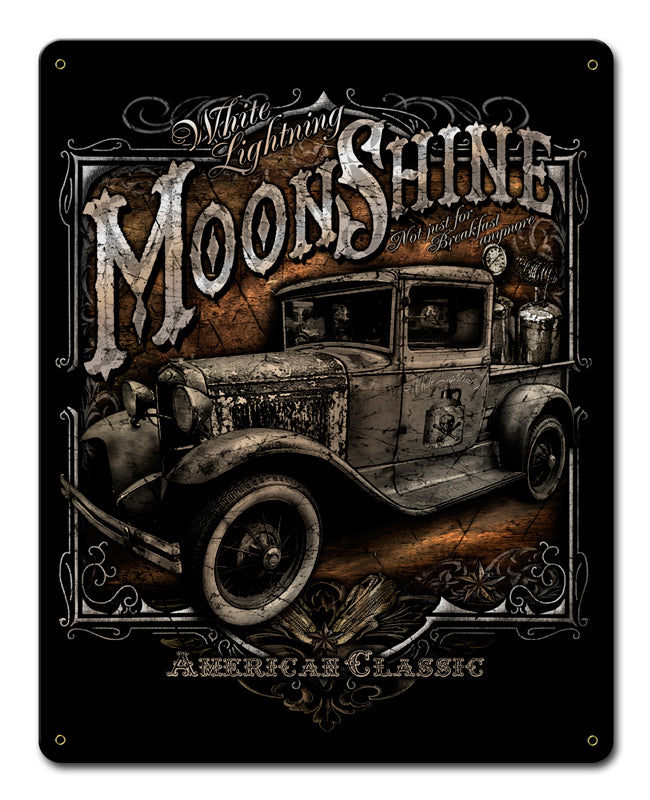 Moonshine Truck Vintage Sign, Bar and Alcohol , Metal Sign, Wall Art, 12 X 15 Inches