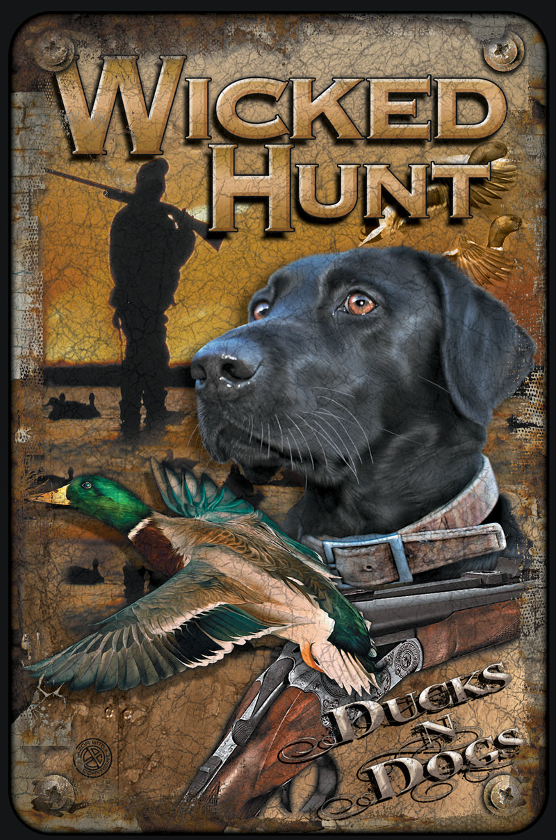 Ducks And Dogs Vintage Sign, Barn and Country, Metal Sign, Wall Art, 12 X 18 Inches