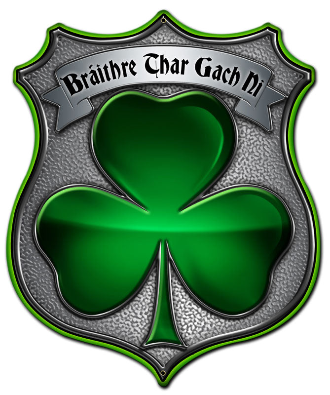 Clover Shield Vintage Sign, Humor, Metal Sign, Wall Art, 13 X 16 Inches