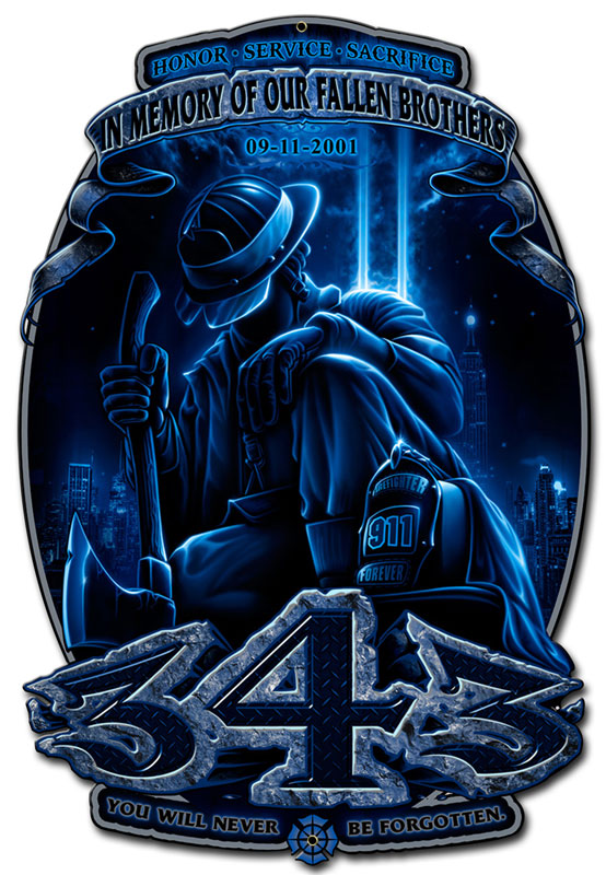 In Memory Fallen Brothers Vintage Sign, Patriotic, Metal Sign, Wall Art, 13 X 20 Inches