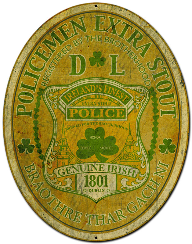 Ireland Police Vintage Sign, Humor, Metal Sign, Wall Art, 12 X 16 Inches