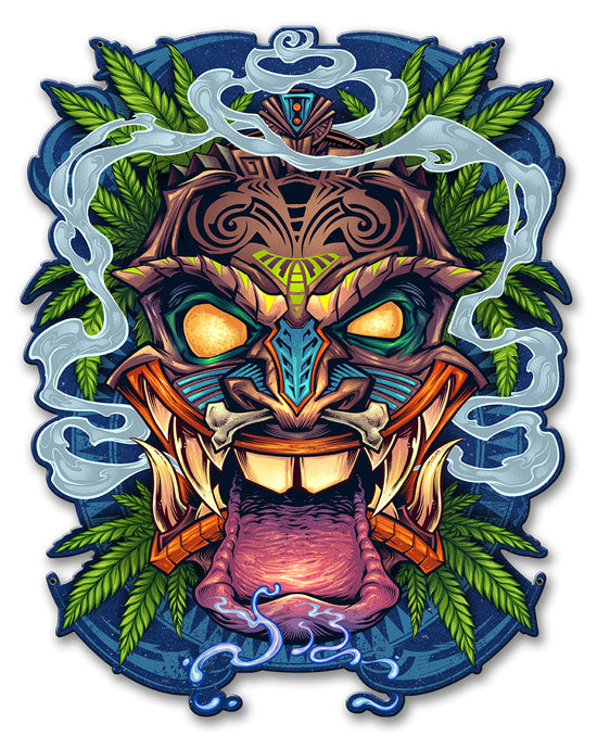 Tiki Head Vintage Sign, Roadside Attractions, Metal Sign, Wall Art, 17 X 13 Inches