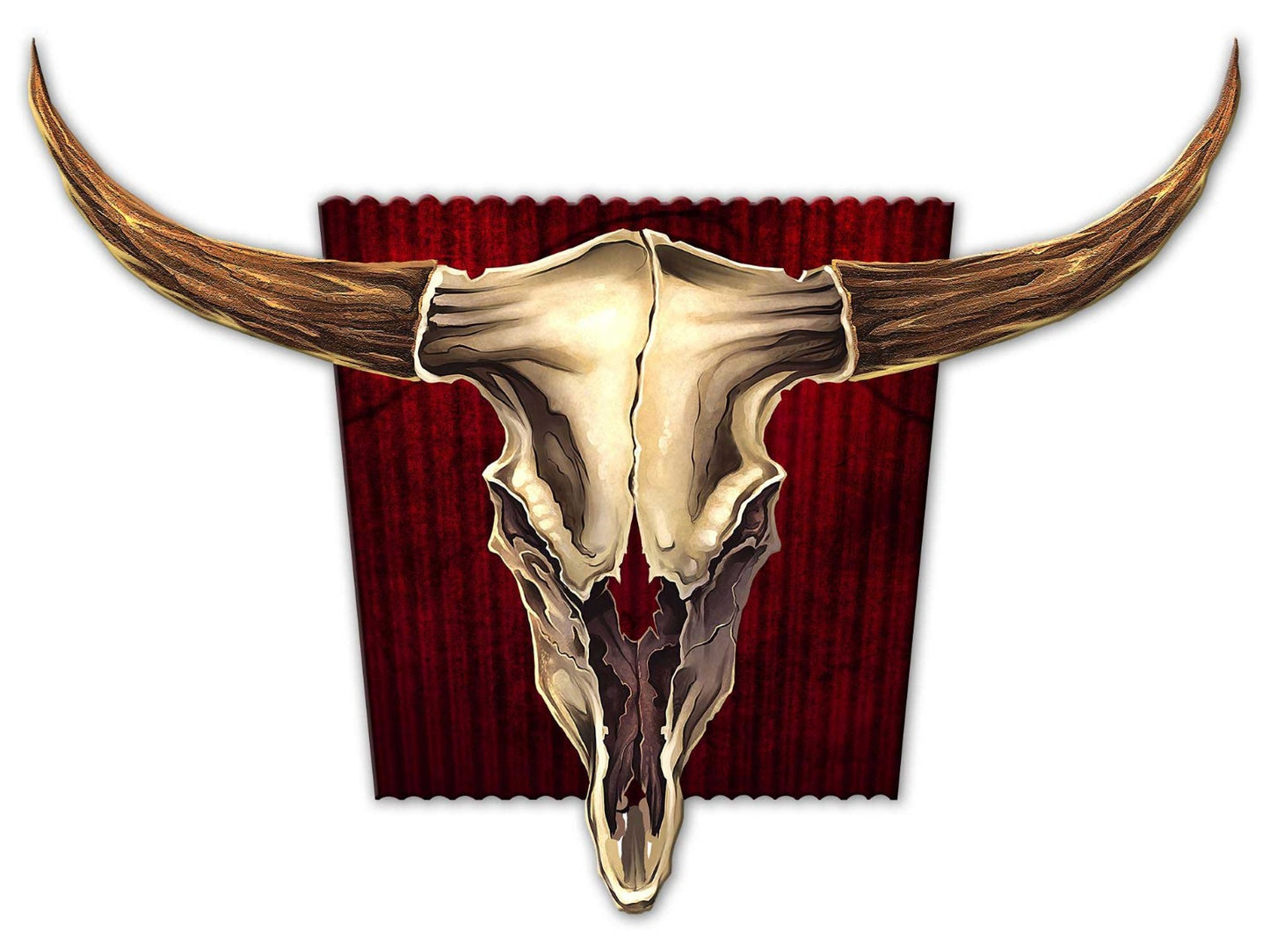 Steer Skull Vintage Sign, Roadside Attractions, Metal Sign, Wall Art, 27 X 20 Inches