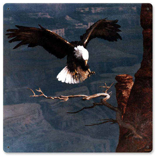 Eagle Domain Vintage Sign, Automotive, Metal Sign, Wall Art, 12 X 12 Inches