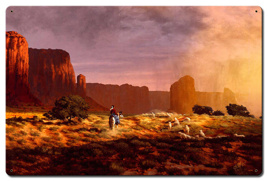 Her Wealth Gold Vintage Sign, Automotive, Metal Sign, Wall Art, 24 X 16 Inches