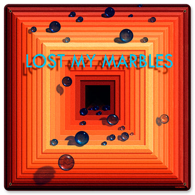 I Lost My Marbles Vintage Sign, Automotive, Metal Sign, Wall Art, 12 X 12 Inches