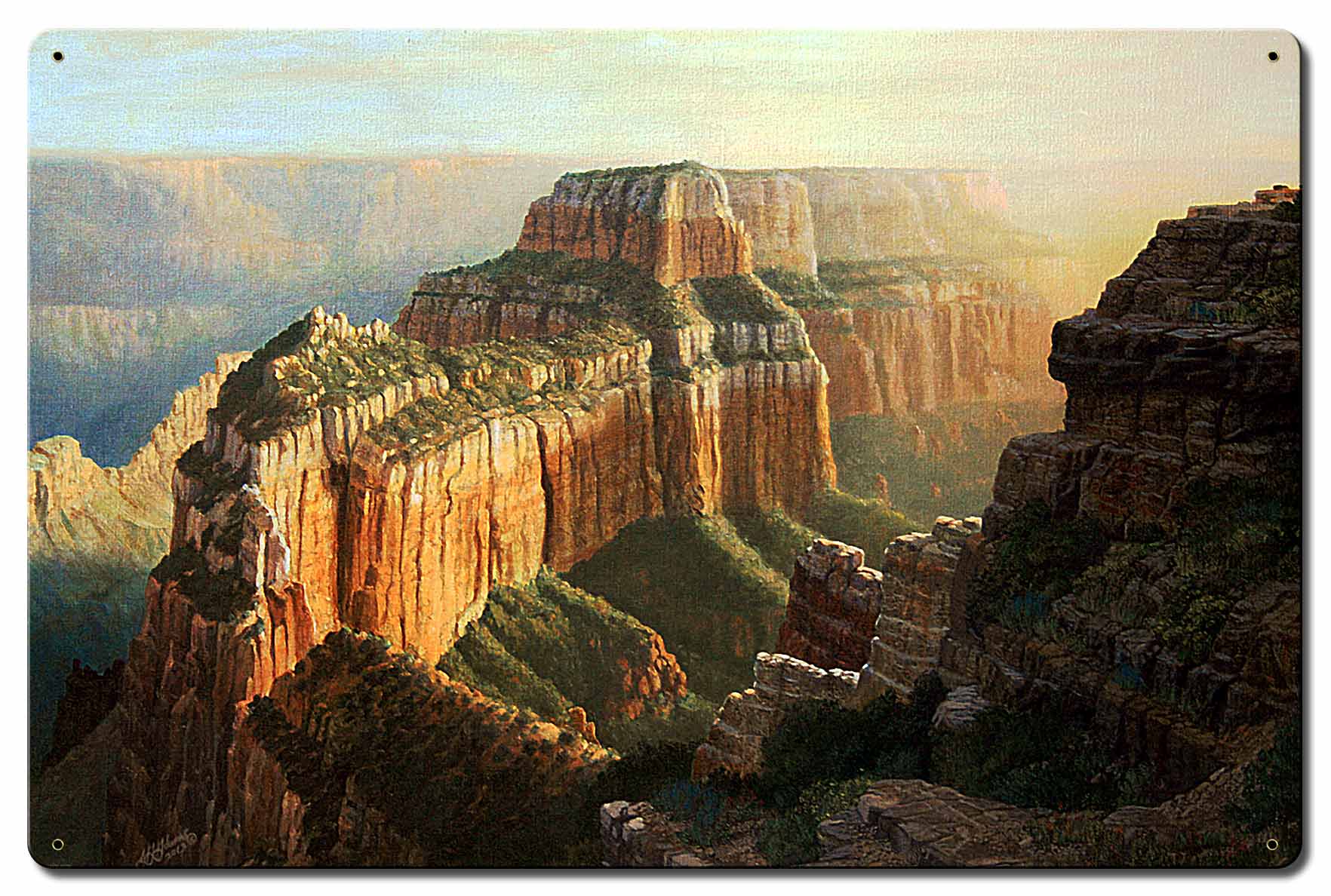 North Rim Sunset Vintage Sign, Automotive, Metal Sign, Wall Art, 18 X 12 Inches