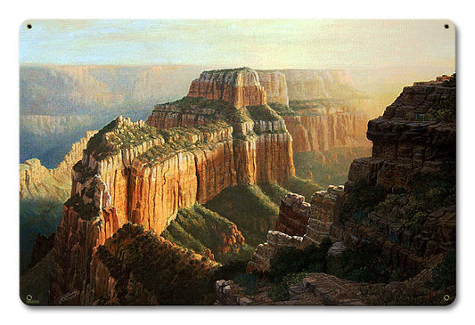 North Rim Sunset Vintage Sign, Automotive, Metal Sign, Wall Art, 24 X 16 Inches