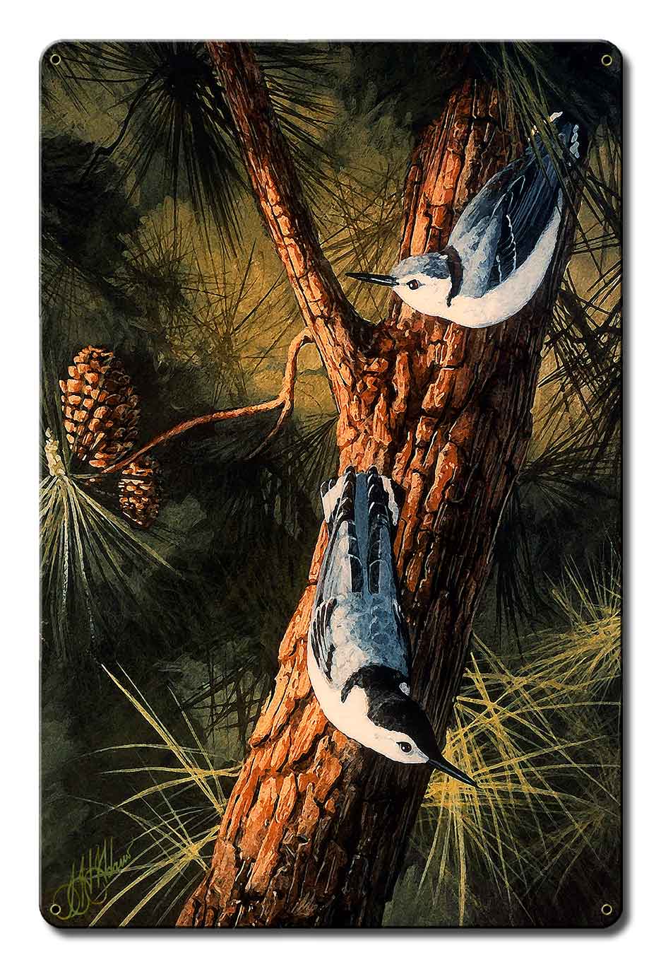 Nut Hatches Vintage Sign, Automotive, Metal Sign, Wall Art, 12 X 18 Inches