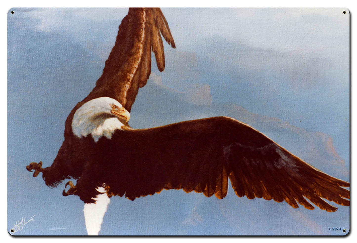Bald Eagle Vintage Sign, Automotive, Metal Sign, Wall Art, 18 X 12 Inches