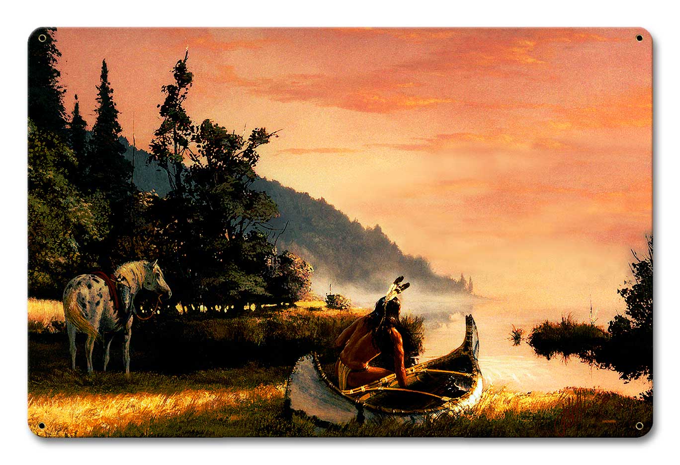 Hunters Return Vintage Sign, Barn and Country, Metal Sign, Wall Art, 12 X 18 Inches