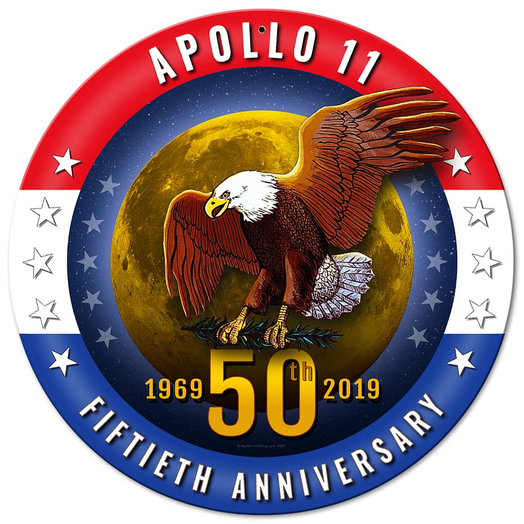 Apollo 11 50th Anniversary Patriotic Metal Sign Vintage Sign, Aviation, Metal Sign, Wall Art, 14 X 14 Inches