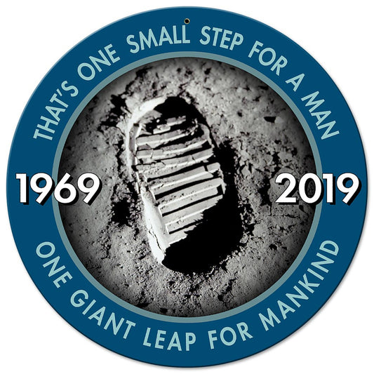 Apollo 11 50th Anniversary Bootprint Metal Sign Vintage Sign, Aviation, Metal Sign, Wall Art, 14 X 14 Inches