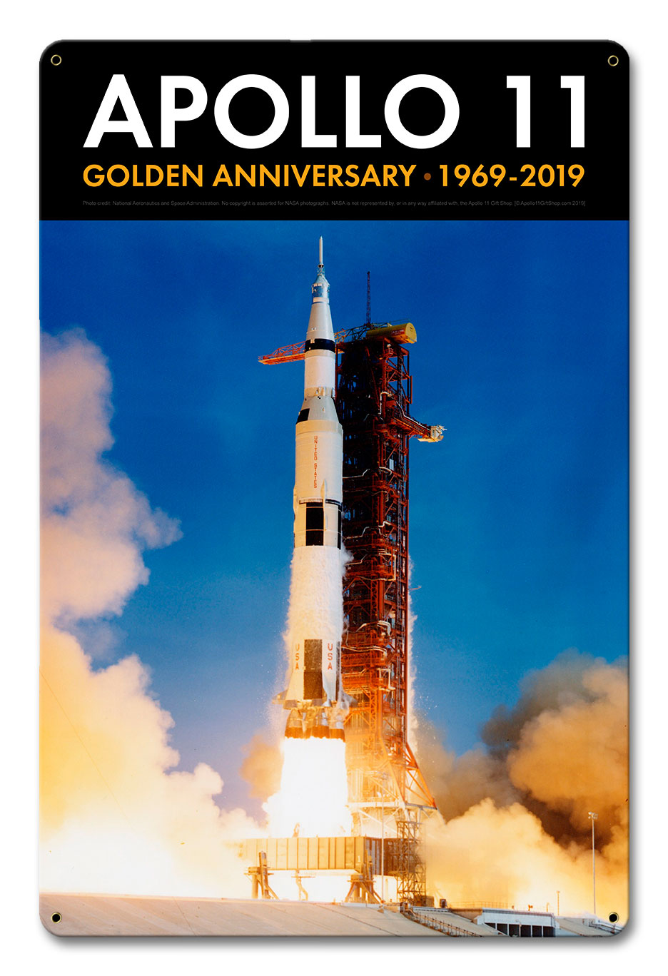 APOLLO 11 50TH ANNIVERSARY LIFTOFF Vintage Sign, Aviation, Metal Sign, Wall Art, 12 X 18 Inches