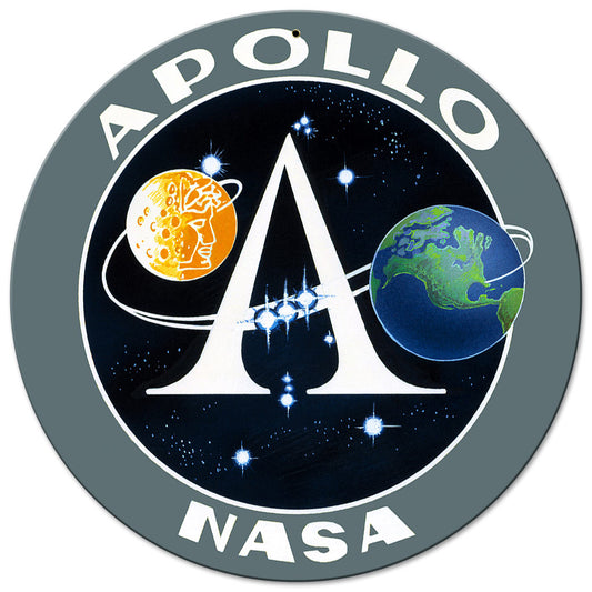 Apollo 11 50th Anniversary Apollo Insignia Black Small Metal Sign Vintage Sign, Aviation, Metal Sign, Wall Art, 14 X 14 Inches