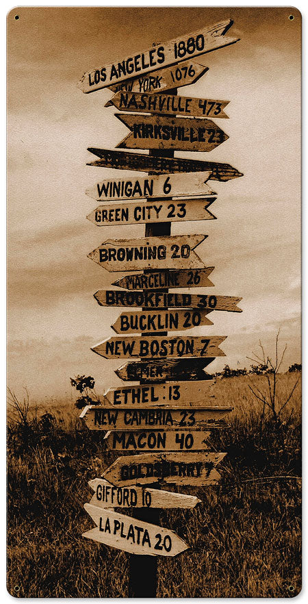 Cross Roads Vintage Sign, Home & Garden, Metal Sign, Wall Art, 12 X 24 Inches