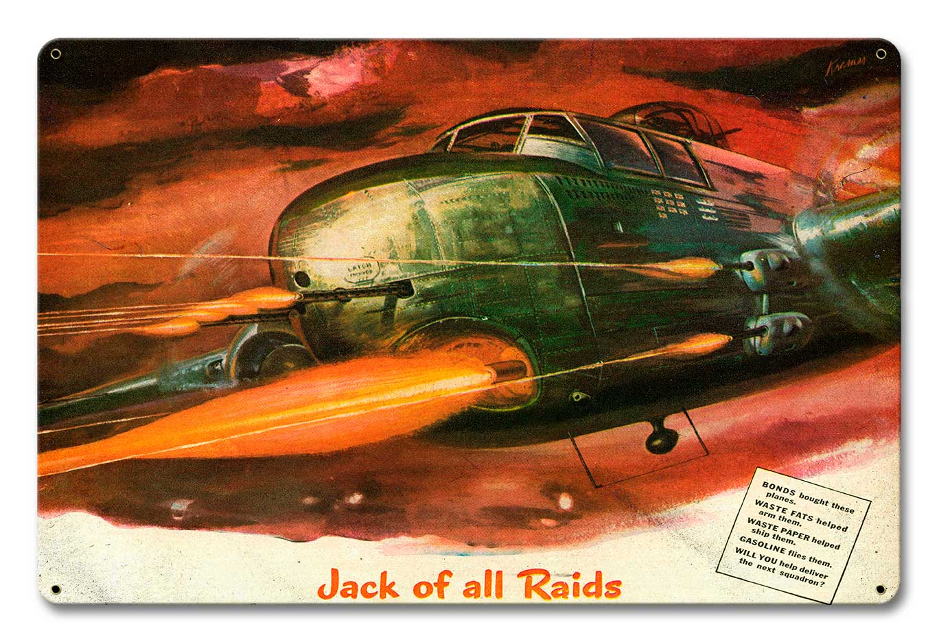 Jack Of All Raids Vintage Sign, Automotive, Metal Sign, Wall Art, 18 X 12 Inches