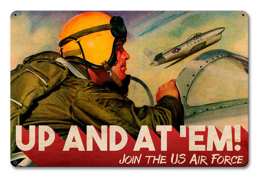 Air Force Vintage Sign, Automotive, Metal Sign, Wall Art, 18 X 12 Inches