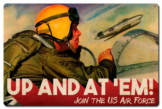 Air Force Vintage Sign, Automotive, Metal Sign, Wall Art, 24 X 16 Inches
