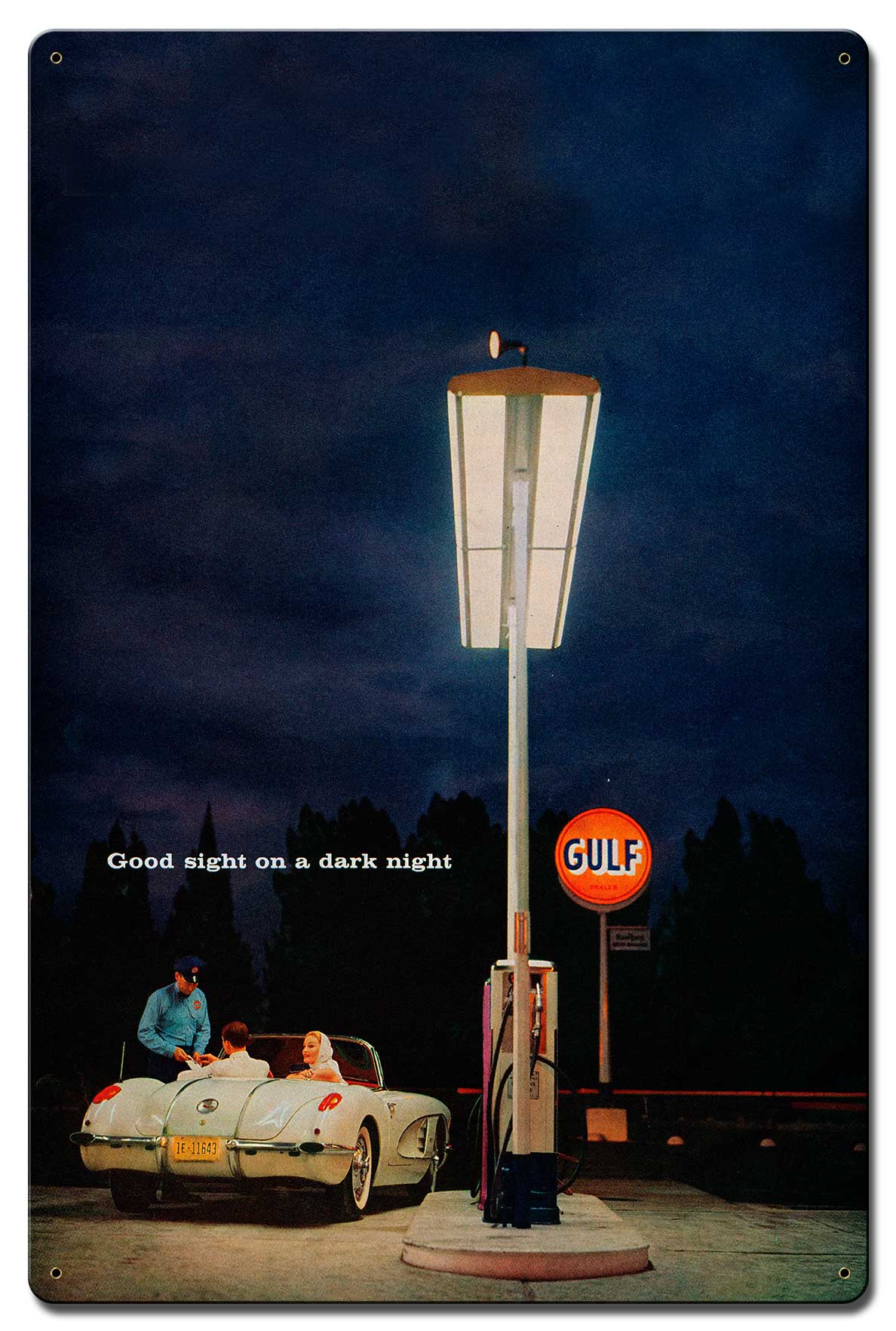 Gulf Gas Station Vintage Sign, Oil & Petro, Metal Sign, Wall Art, 16 X 24 Inches