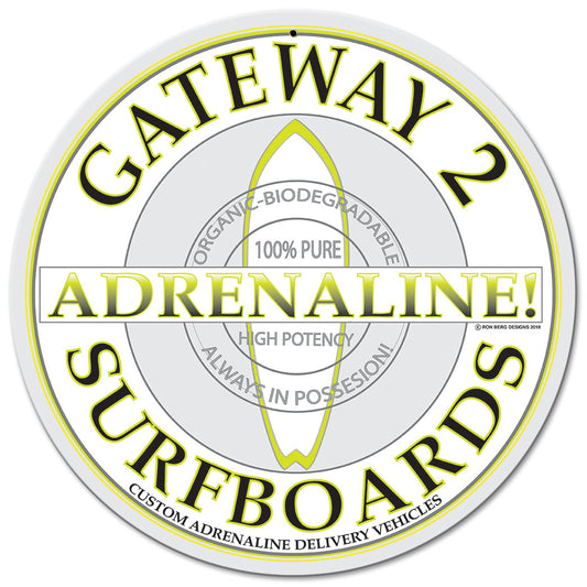 Gateway 2 Adrenaline Surfboards Vintage Sign, Ocean and Beach, Metal Sign, Wall Art, 14 X 14 Inches