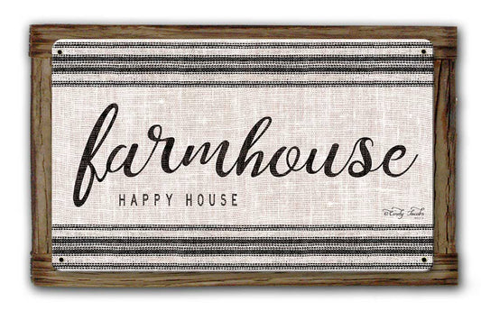 Farmhouse Wood Framed Vintage Sign, Home & Garden, Metal Sign, Wall Art, 16 X 10 Inches