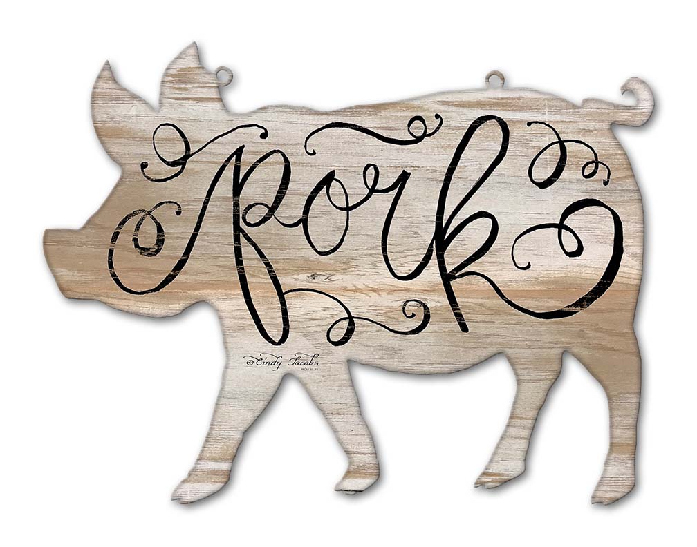 Animal Pork Vintage Sign, Home & Garden, Metal Sign, Wall Art, 17 X 14 Inches