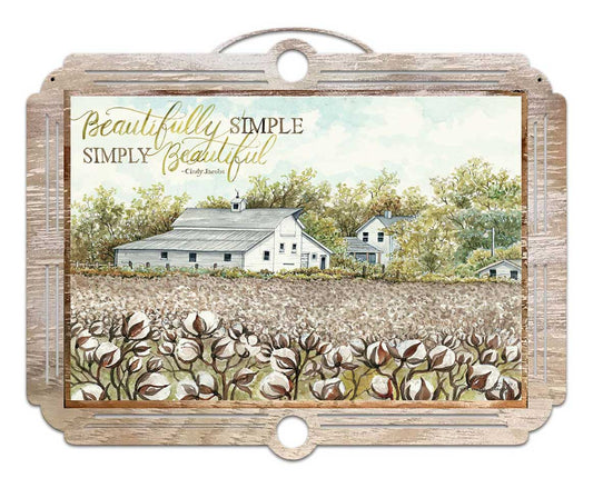 Barn Cotton Beautifully Simple Vintage Sign, Home & Garden, Metal Sign, Wall Art, 17 X 14 Inches
