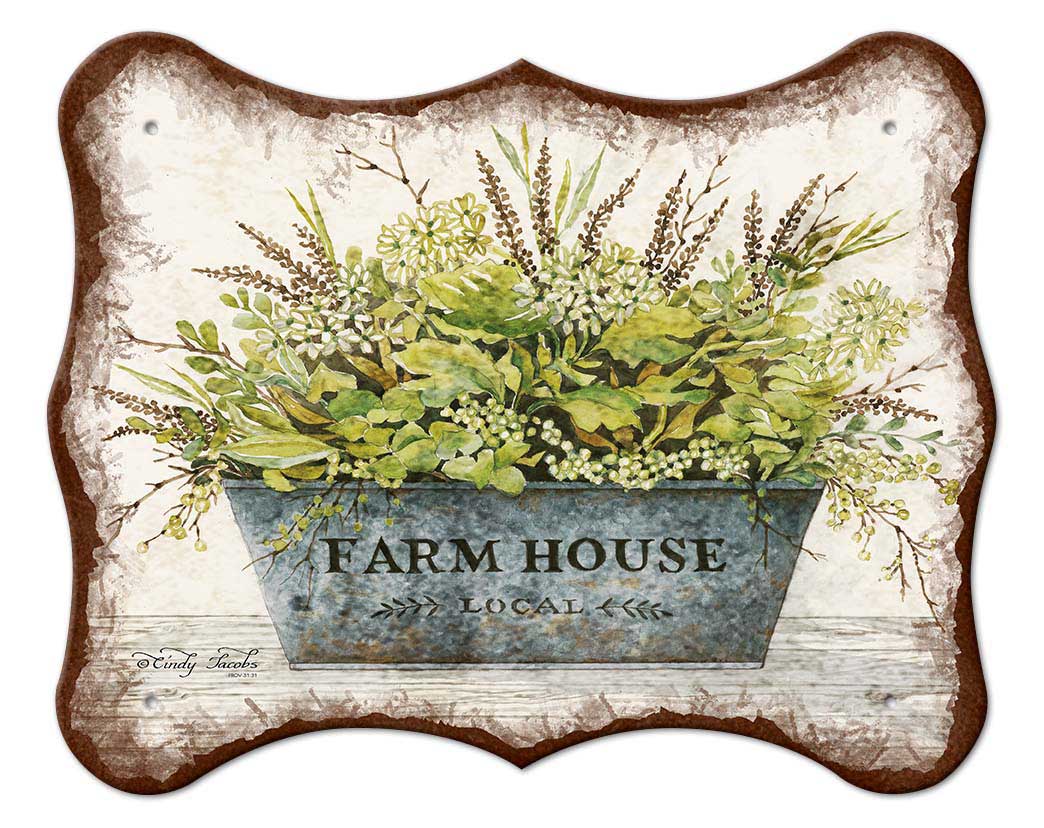 GAL Farm House Vintage Sign, Home & Garden, Metal Sign, Wall Art, 17 X 14 Inches