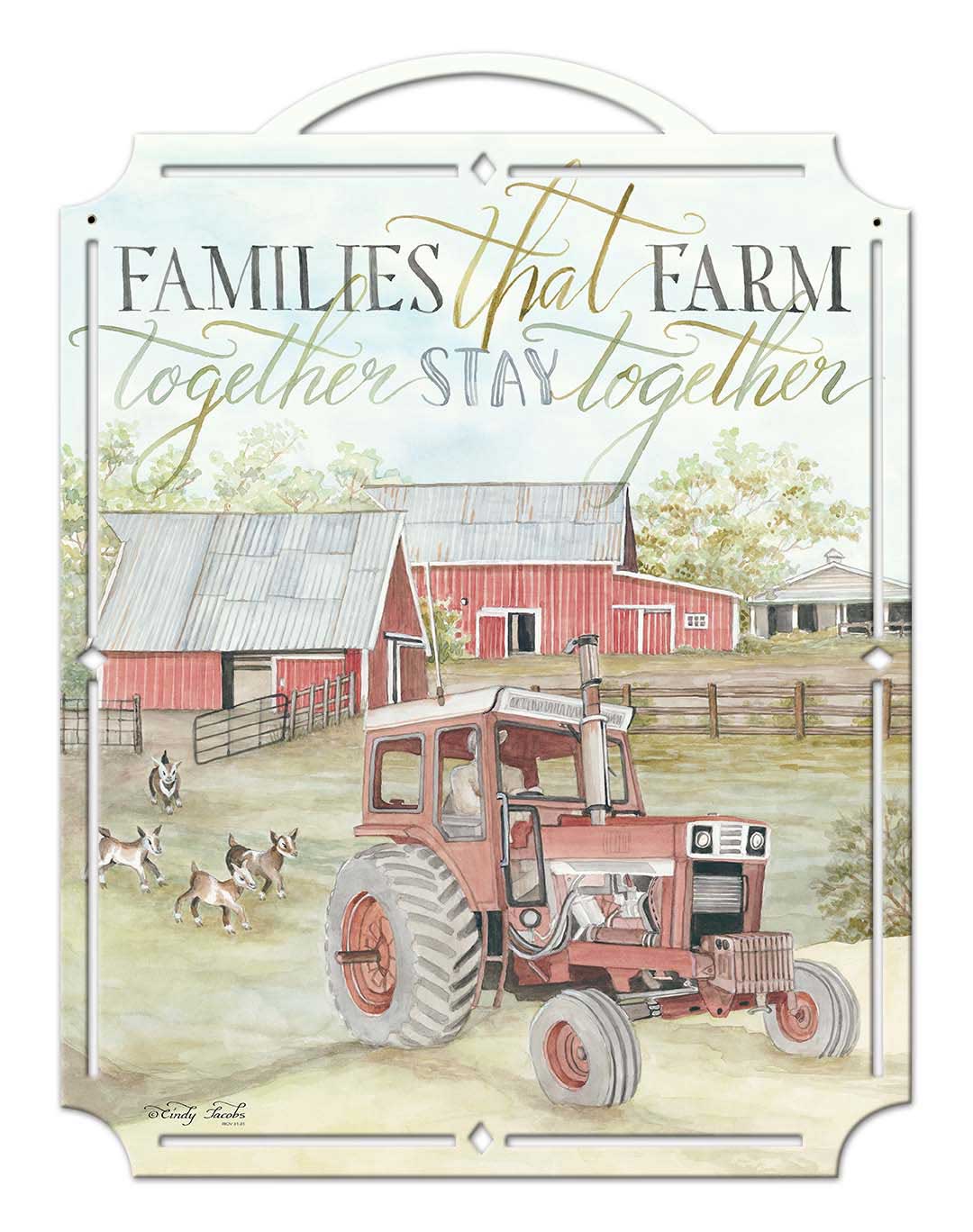 Tractor Families That Farm Vintage Sign, Home & Garden, Metal Sign, Wall Art, 14 X 18 Inches