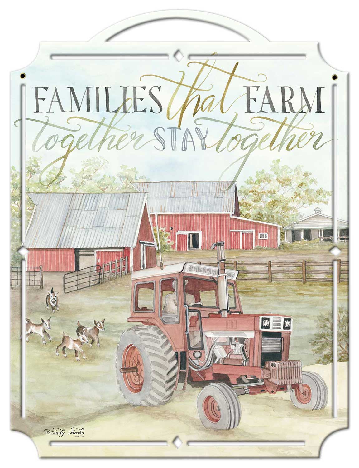 Tractor Families That Farm Vintage Sign, Home & Garden, Metal Sign, Wall Art, 19 X 25 Inches