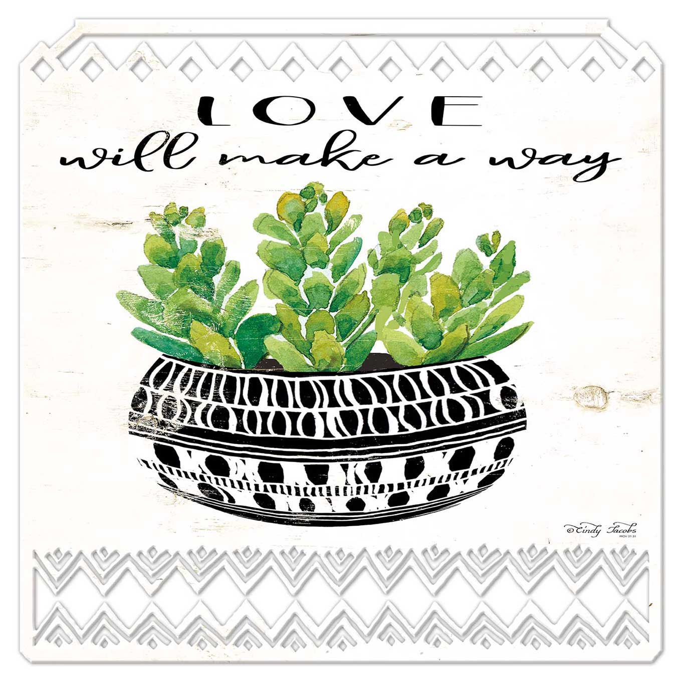 Aztec Pot Love Will Vintage Sign, Home & Garden, Metal Sign, Wall Art, 17 X 17 Inches