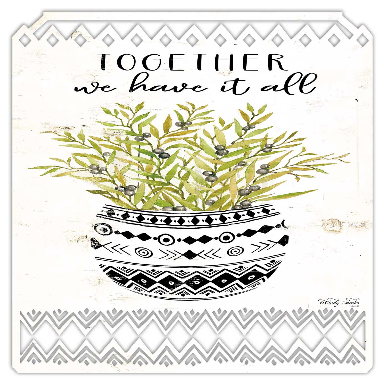 Aztec Pot Together We Vintage Sign, Home & Garden, Metal Sign, Wall Art, 17 X 17 Inches