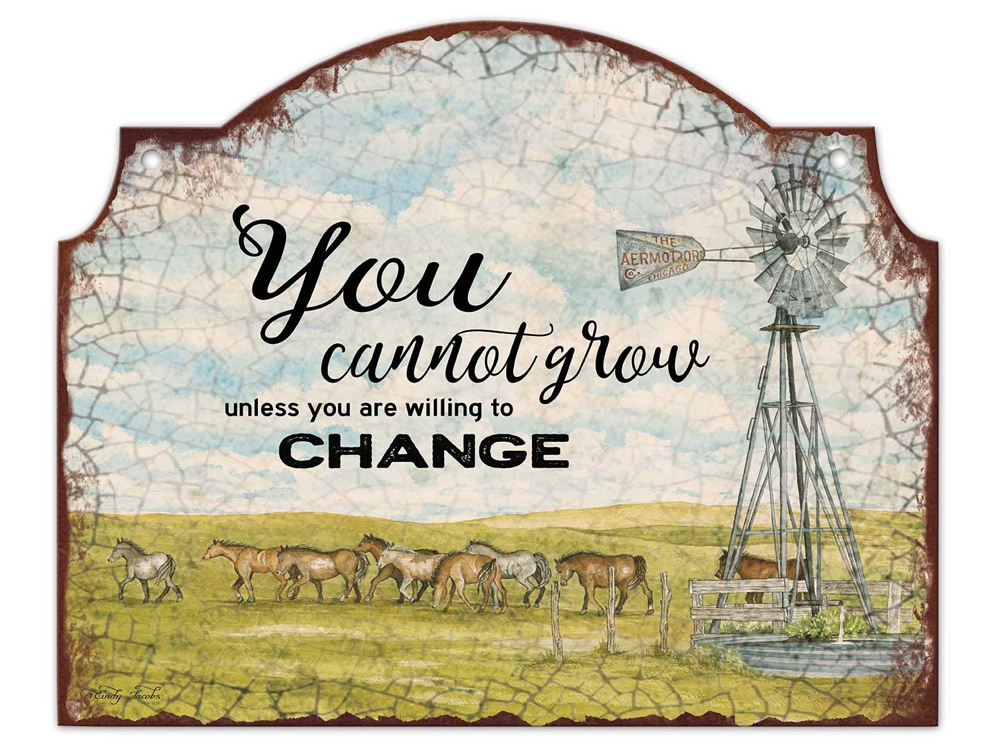 Pasture Horse You Cannot Grow Vintage Sign, Home & Garden, Metal Sign, Wall Art, 18 X 14 Inches