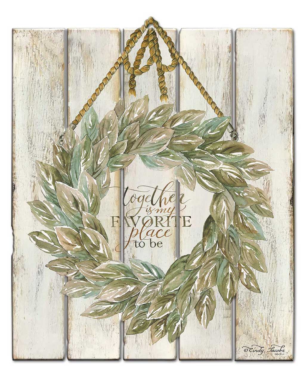 Wreath Sage TOGETHER Is My Vintage Sign, Home & Garden, Metal Sign, Wall Art, 14 X 17 Inches
