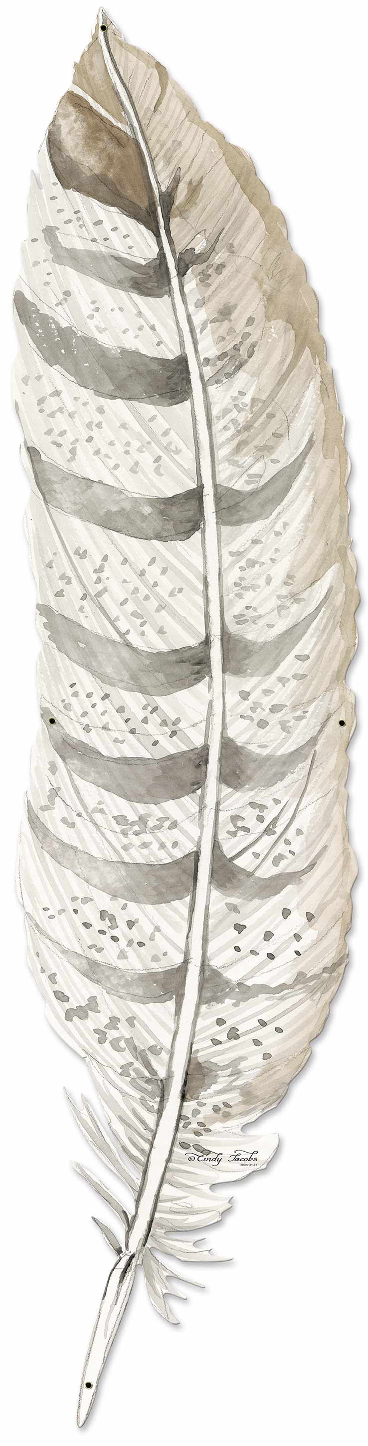 1 Feather Vintage Sign, Home & Garden, Metal Sign, Wall Art, 10 X 40 Inches