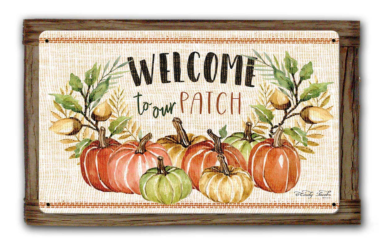 Fall Welcome Wood Framed Vintage Sign, Home & Garden, Metal Sign, Wall Art, 16 X 10 Inches