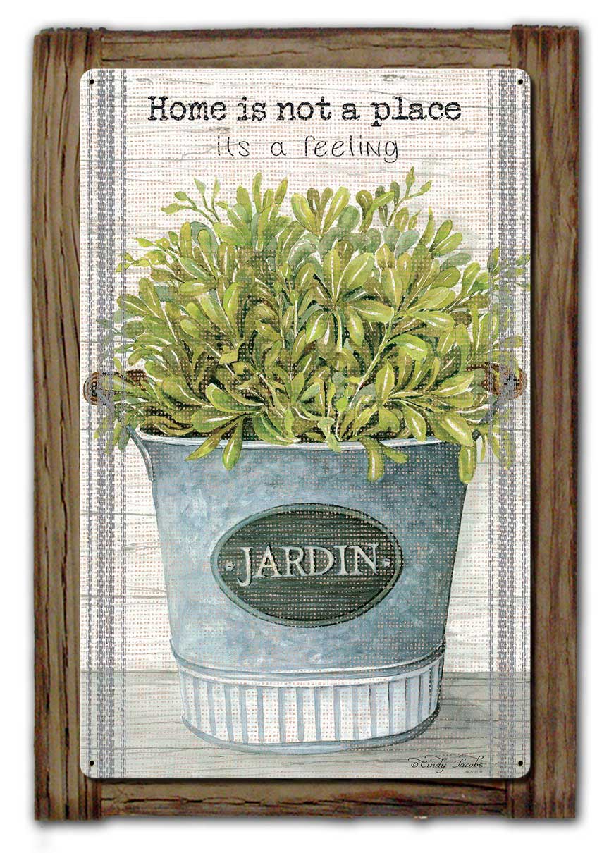 GAL Home Is Not Wood Framed Vintage Sign, Home & Garden, Metal Sign, Wall Art, 18 X 26 Inches