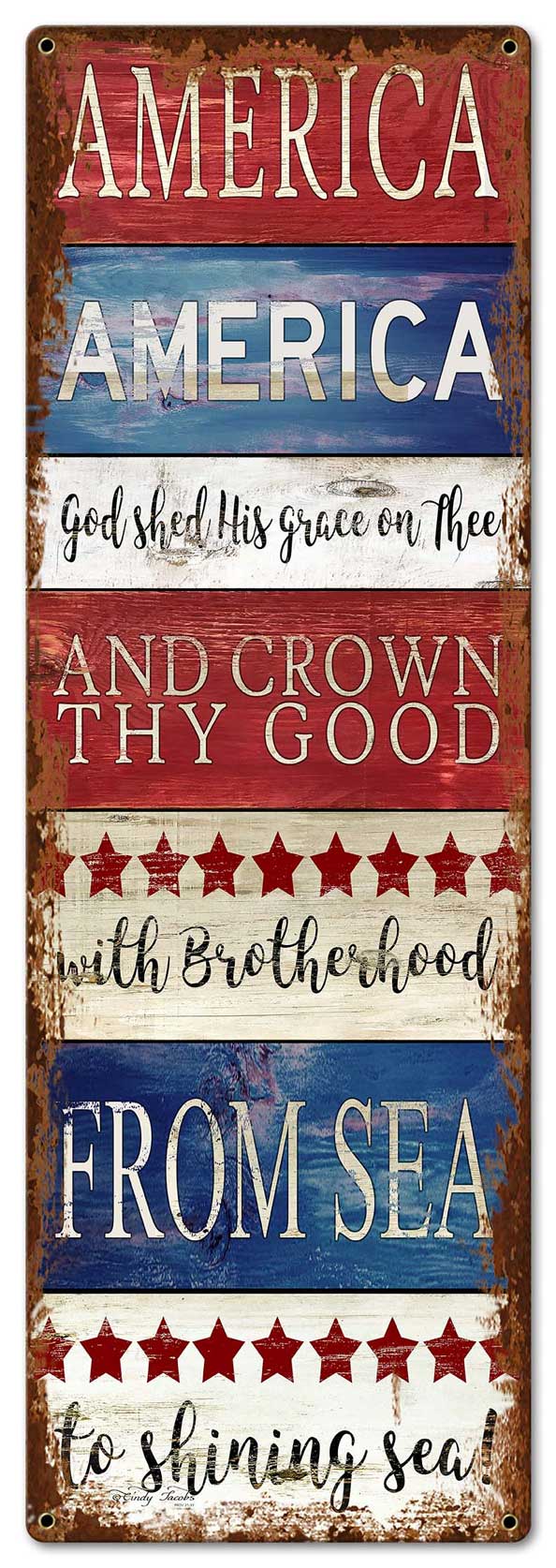 PAT America Vintage Sign, Home & Garden, Metal Sign, Wall Art, 10 X 30 Inches