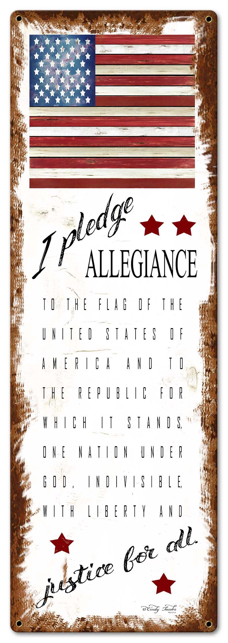 I Pledge Vintage Sign, Home & Garden, Metal Sign, Wall Art, 10 X 30 Inches
