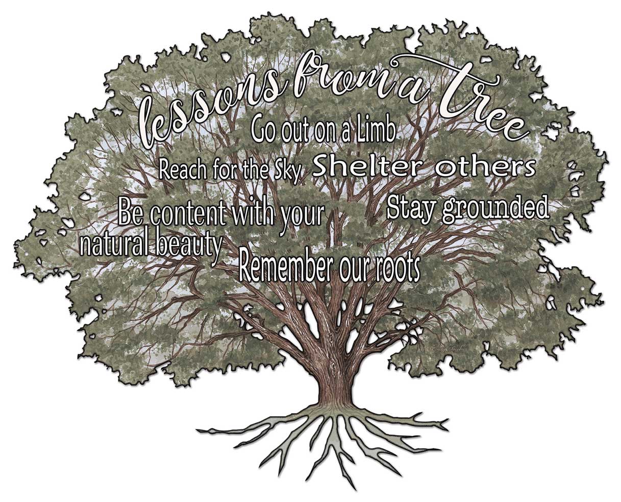 Fam Lessons From A Tree Vintage Sign, Home & Garden, Metal Sign, Wall Art, 25 X 20 Inches