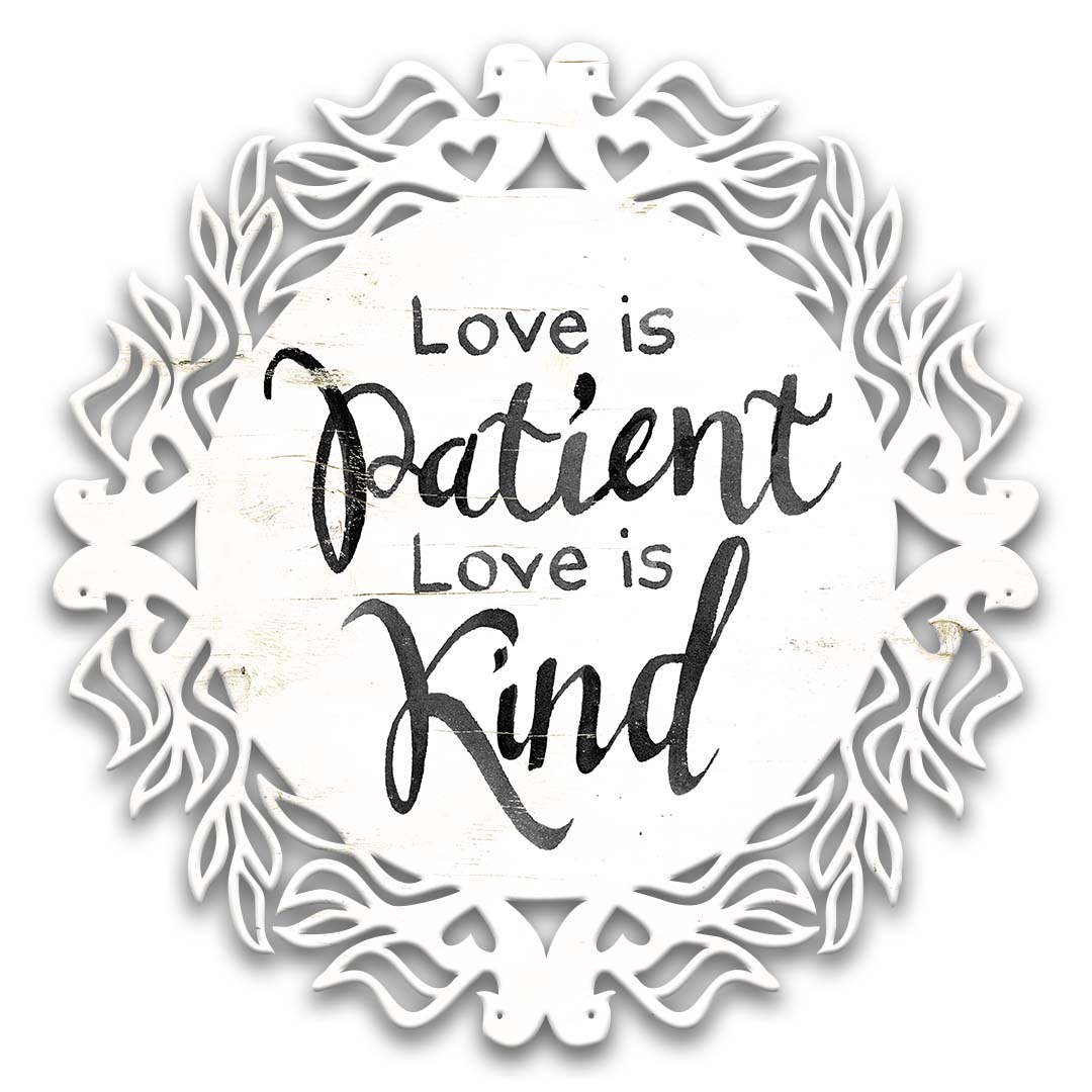 CIN107 - CR LOVE IS PATIENT Vintage Sign, Home & Garden, Metal Sign, Wall Art, 14 X 14 Inches